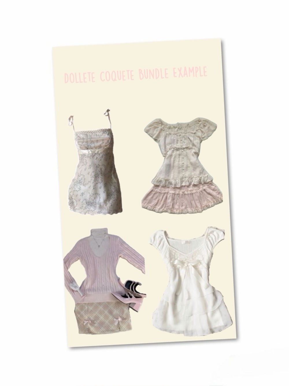 Feminine Pastel Dress & Top Bundle in Cream and Blush